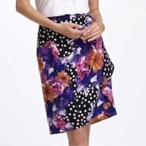Anthropologie Baraschi Beryl Floral and Polka Dot Skirt size 4